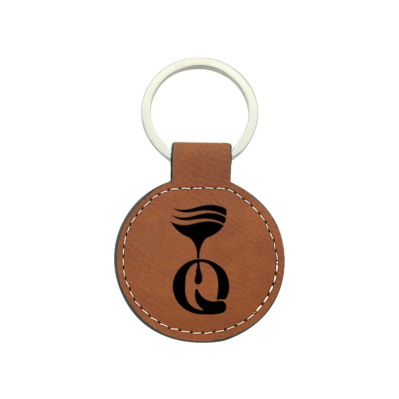 Factory Price Laserable Leatherette Leather Blanks Keychain for Laser Engraving