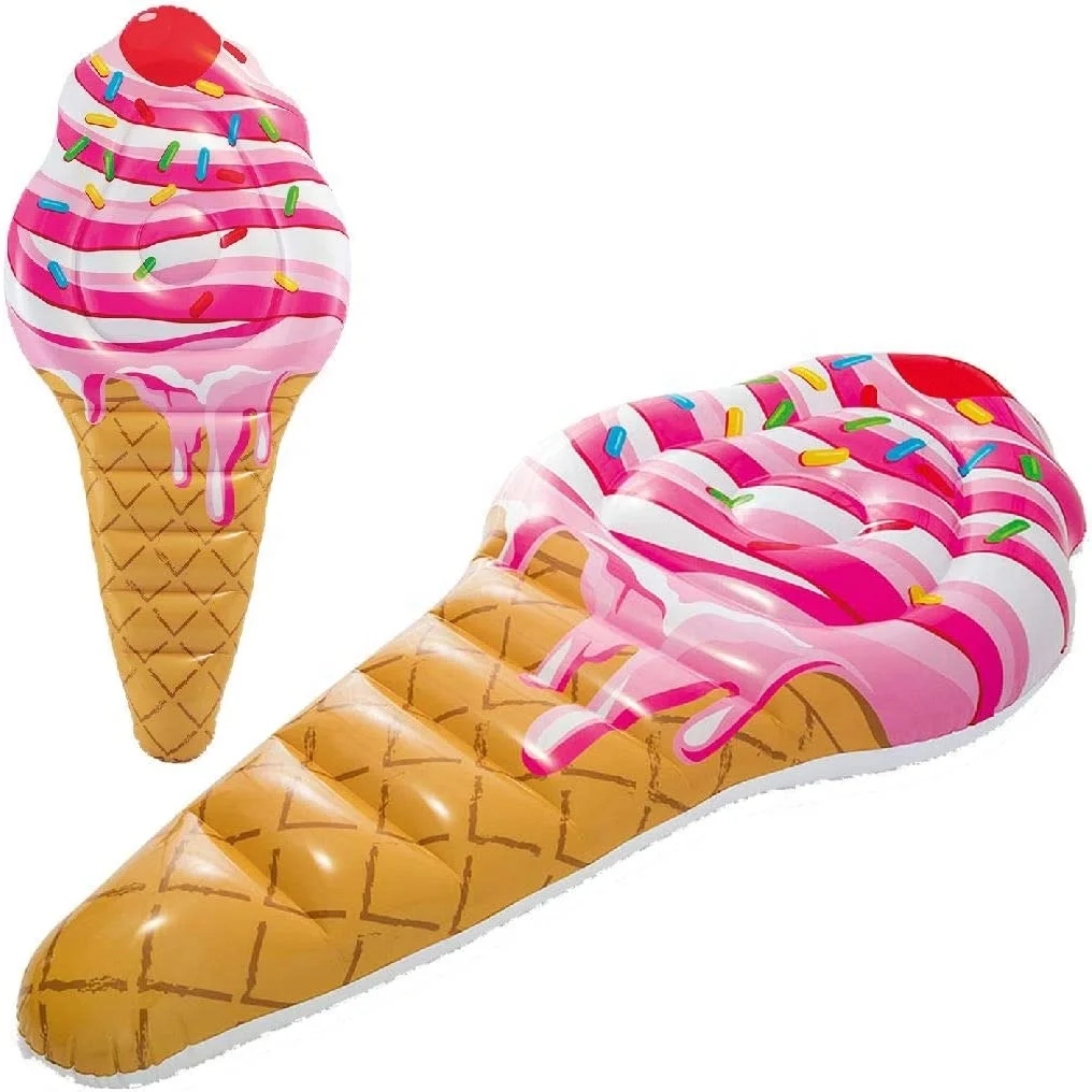 Swimming Pool Floats for Adults Realistic Print Mattress Ice-Cream Lilo Water Floats Multi-color Rafts for Beach Lake Pool