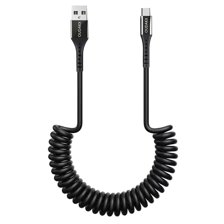 Coil charging cable Spiral usb data cable type c micro 8 pin flexible spring wire keyboard phone coil retractable cable
