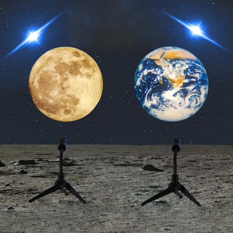2 In 1 Earth Moon Projection Led Lamp 360 Rotatable spot USB Starry Sky Projector Night Light For home room Bedroom Decoration
