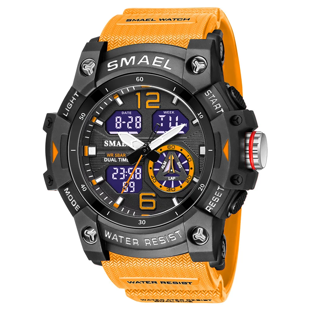 Wholesale SMAEL candy color running second mode cold light display shockproof large dial men sports digital wristwatch ease