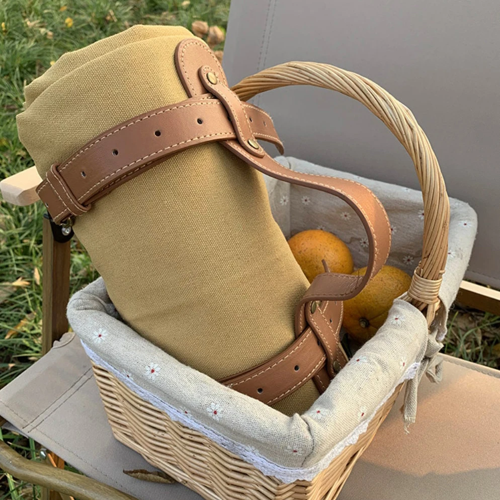 Outdoor Camping Mat Strap Leather Blanket Tie Portable Outdoor Climbing Picnic Mat Roll Bundle Yoga Mat Hand Strap Ties for