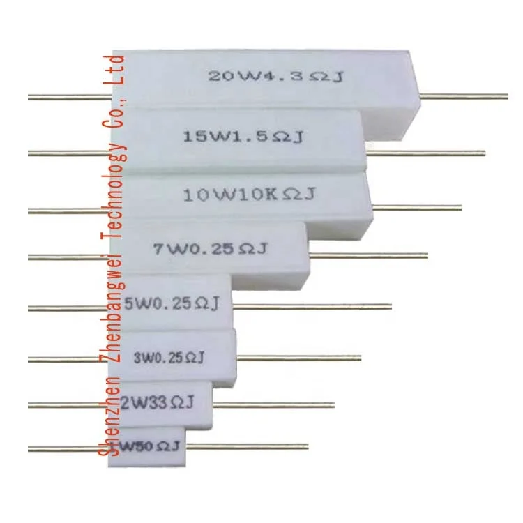Factory direct sale 1w 2w 3w 5w 7w 10w 15w 20w 30w 40w 50w 100w cement ceramic resistor,cement resistance,cement resistors