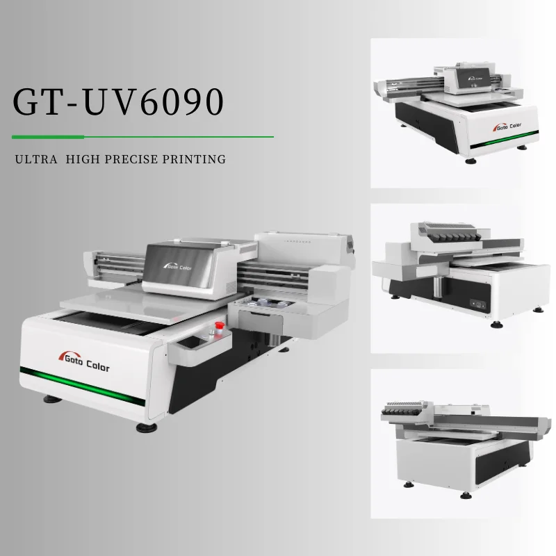 GT-6090 Ультрафиолетовый планшетный принтер DTF цифровой струйный с 3 печатающей головкой TX800/XP600/I3200