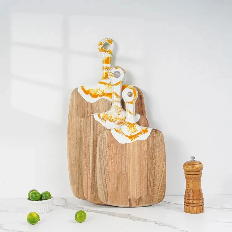 Beautiful Design Wooden Charcuterie Serving Board Wood and Resin Cutting Board