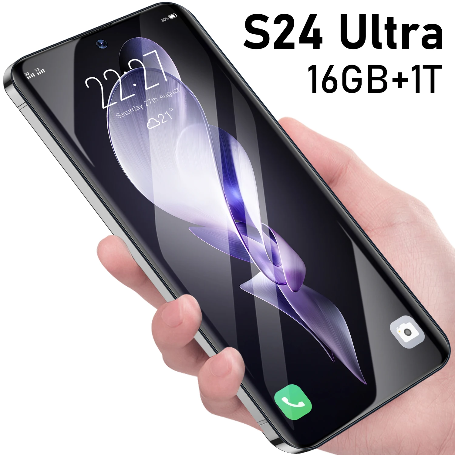 Оригинальный сотовый телефон S24 ультра 16 ГБ + 512 смартфон 7 дюймов разблокированный двойной карты 5G телефоны Android 13 0 мобильные