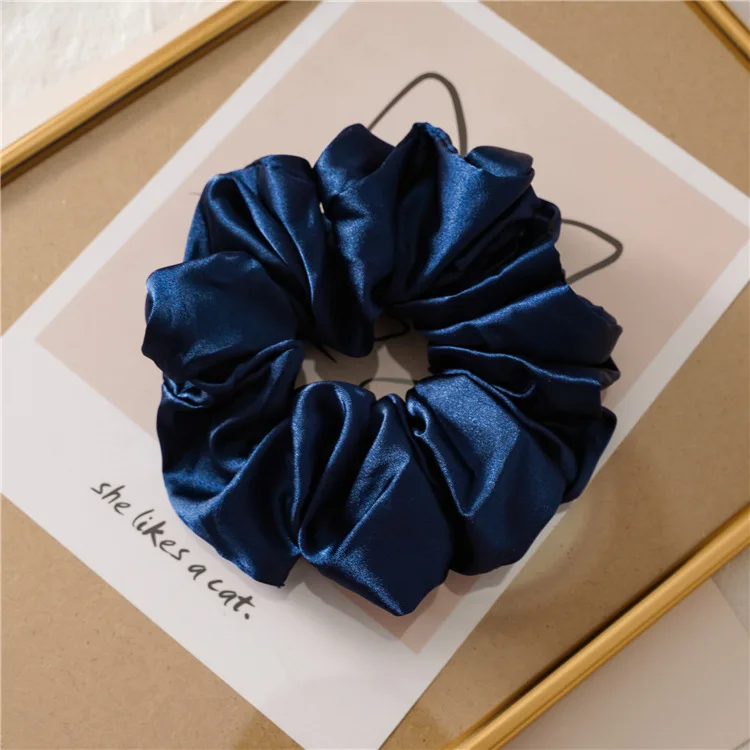 YANYE New Large Smooth Satin French Elegance Fabric High Elastic Large Intestine Hair Ties Rope Scrunchies