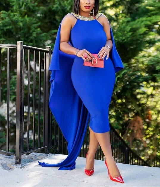 Однотонное облегающее женское коктейльное платье без рукавов со шлейфом и открытой спиной