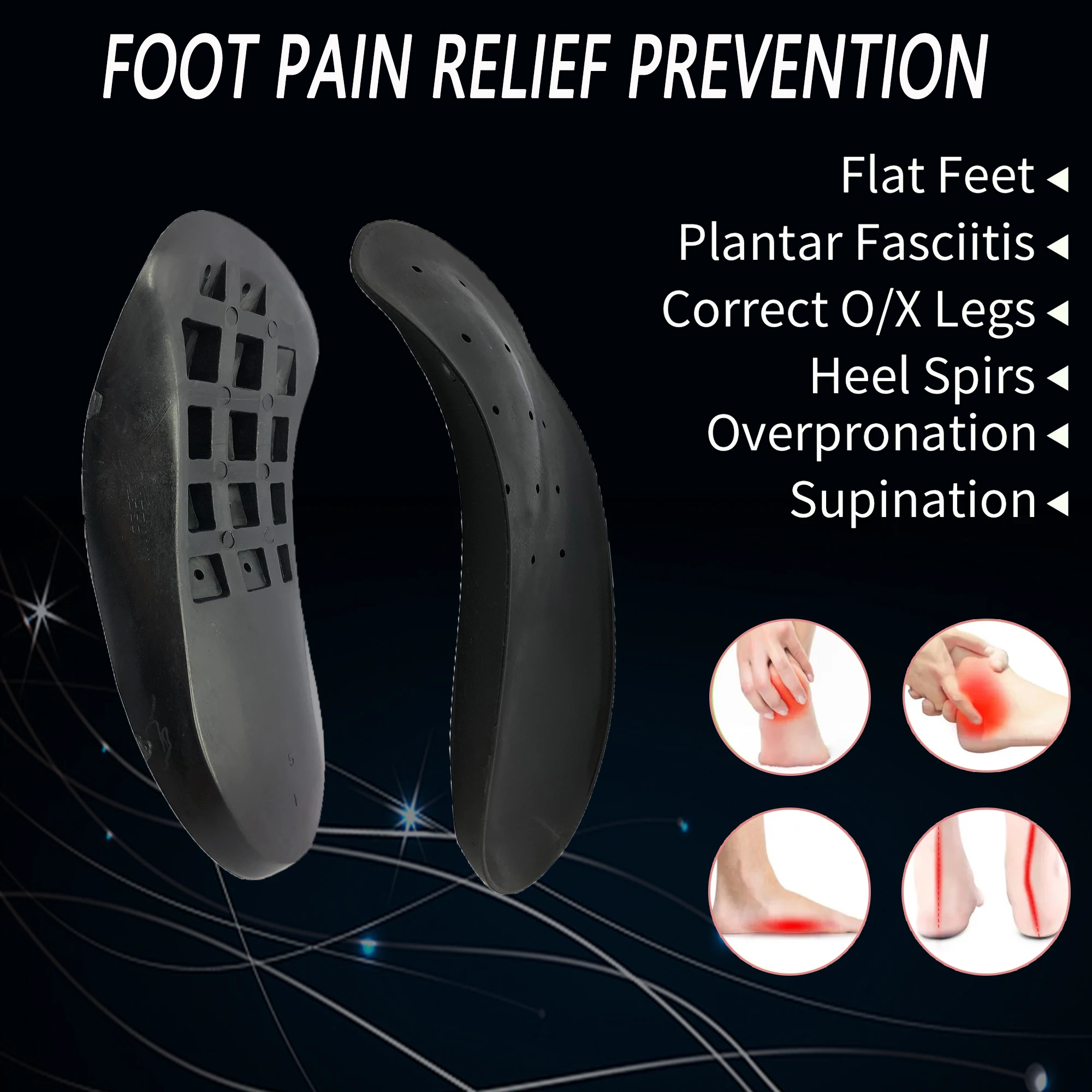 heating sports shoe insoles  custom Arch Support Orthotic 3/4 heel pad