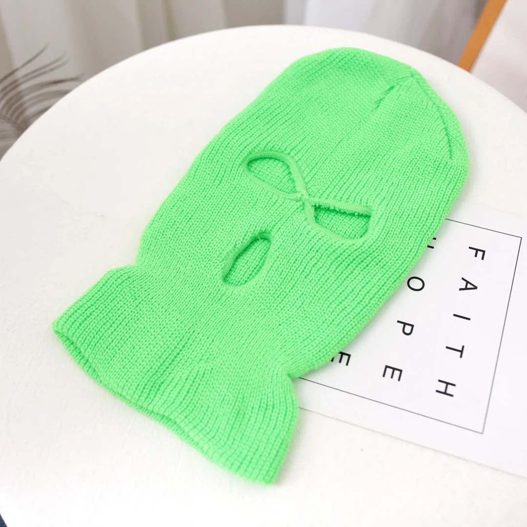 Wholesale Ski Mask Knitted Beanie Face Cover Winter Balaclava Full Face Plain Mask for Winter Outdoor Sports Hat