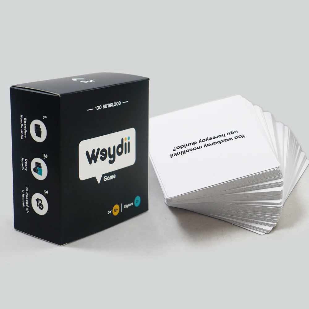 factory custom printed blue green conversation game cards for worker printing funny adult team communication card game