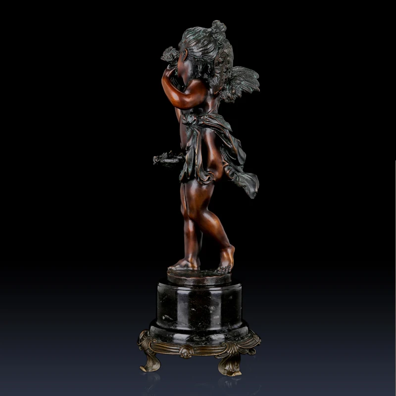 Бронзовая детская Статуя Ангела металлическая медная Статуэтка Cherub скульптура домашний декор