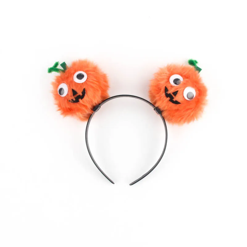 Cute Orange Halloween Pumpkin Pow-pow Ball Headband for Party