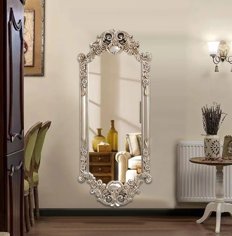 French Hollowed-out  Full-length Mirror Living Room High-end Decoration Large Clothing Store Dressing Mirror