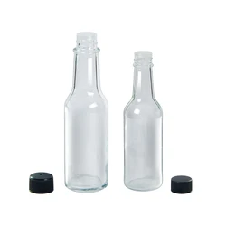 ANAND Small Sauce Bottles 3oz 5 oz 8 oz BBQ Sweet Chili Soy Hot Sauce Glass Bottle with Plastic Screw Lids
