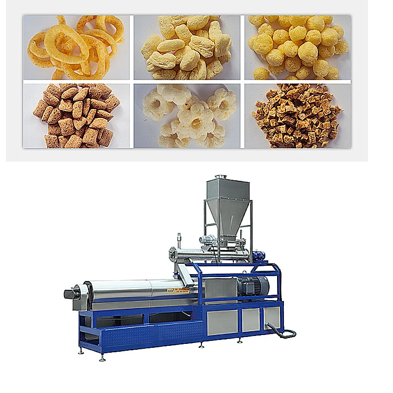 small automatic corn flour snack food extruder puffing making processing machine for food factory