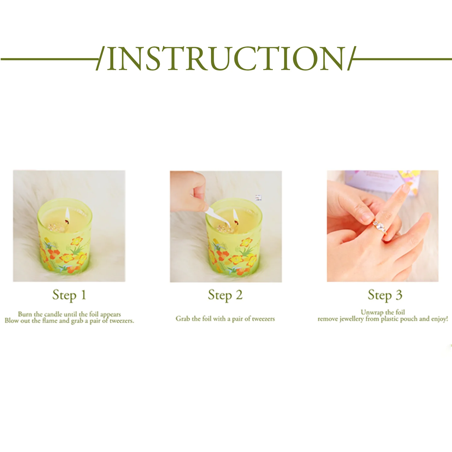 M&Sense festival surprise custom aroma soy wax gemstone jewelry rings scented candle