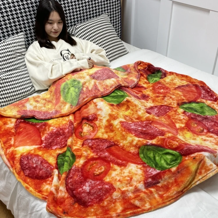 Трансферная печать Сублимационное одеяло под заказ сертификат BSCI пицца узор Флисовое одеяло Фланелевое Флисовое одеяло