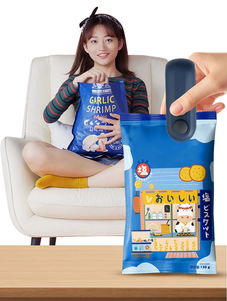 USB Rechargeable Portable Food Plastic Bag Sealer Vacuum Mini Sealing Machines