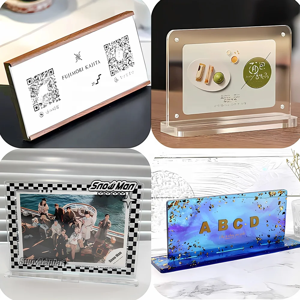 DM869 Desktop Indicator Commemorative Signboard Epoxy Resin Mold Display Stand Work Sign Holder Silicone Mould