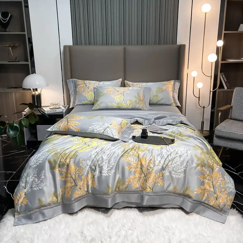 Classical Super Soft Tencel Modal Bedding Set Embroidery Duvet Cover Set