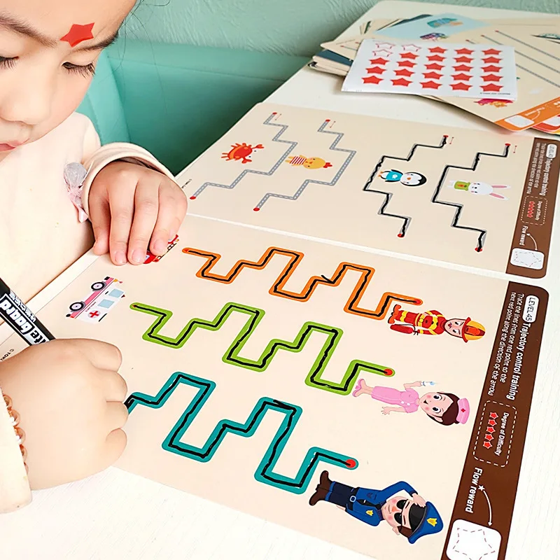 Pen Control Training Whole Brain Development Maze Puzzles Drawing Education For Early Learning Writing Skills Development