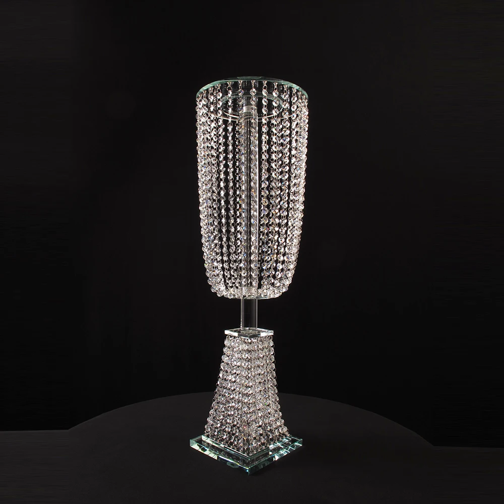 Wholesale Church Hall Aisle tall Crystal flower stand for wedding party decoration