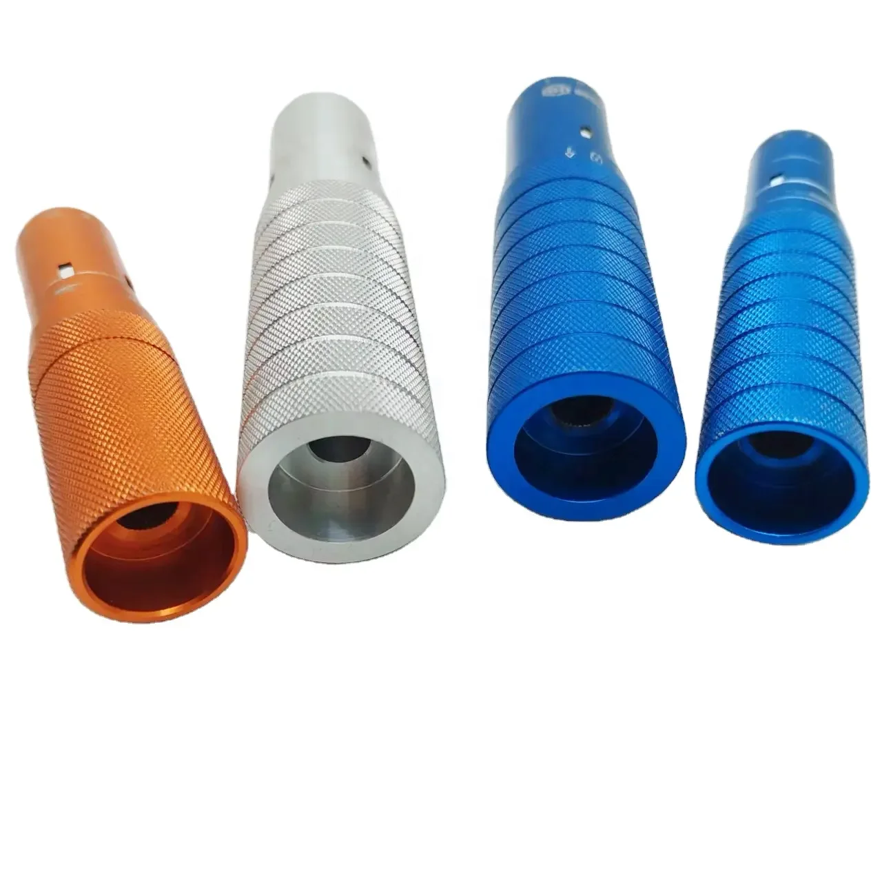 Custom CNC Turned & Millinged Anodized Knurled Aluminum Motorcycle Handle Bar Rapid Prototyping & Micro Machining