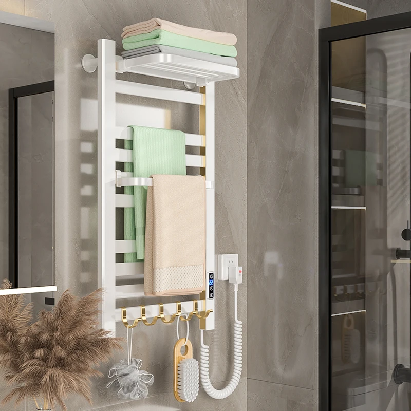 Energy Saving Non-Punching Smart Wall Mounted Warmer Heated Drying Rack Bathroom Heating Rail Electric Radiator Towel Dryer