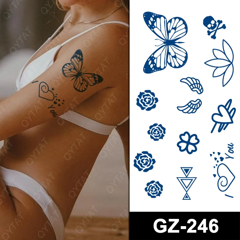 Make Your Own Designs Water Transfer Fake Temporary Herbal Juice Customized Semi Permanent Jagua Ink Tattoo