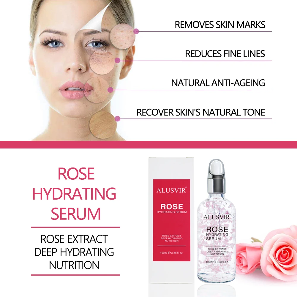 Private Label Face Serum Oem Organic Skin Care Vegan Whitening Anti Aging Repairing Rose Facial Serum Rose Petal Essence