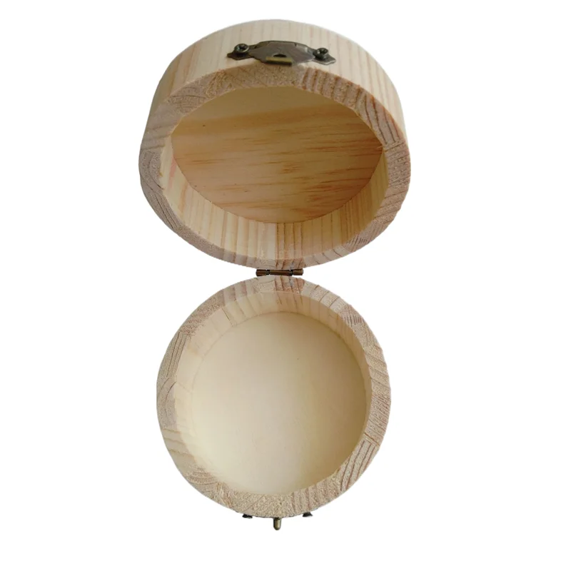 Custom Made Different Size Shape Wooden Round Gift Boxes For Storaging Jewelry Rings Earrings Drugs Sewing Kit Home Tiny Goods