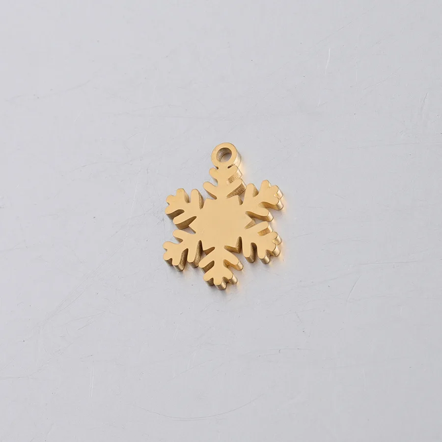 Stainless Steel Mirror Polished DIY Small Cute Snowflake Charms for Christmas Day