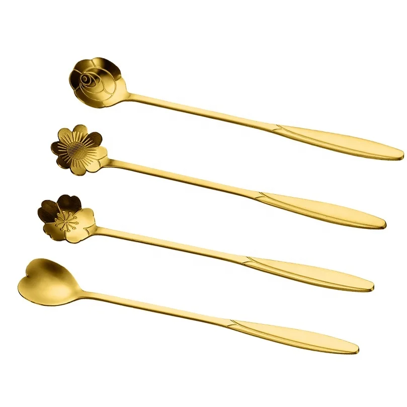 Мини-ложка в форме сердца для кофе чая сахара пустыни перемешивание нержавеющая сталь креативный цветок кафе свадьбы кемпинга металл