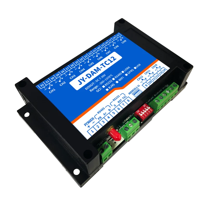 Juying cloud platform DAM-TC12 industrial temperature collection 12-channel K-type thermocouple temperature collection with high