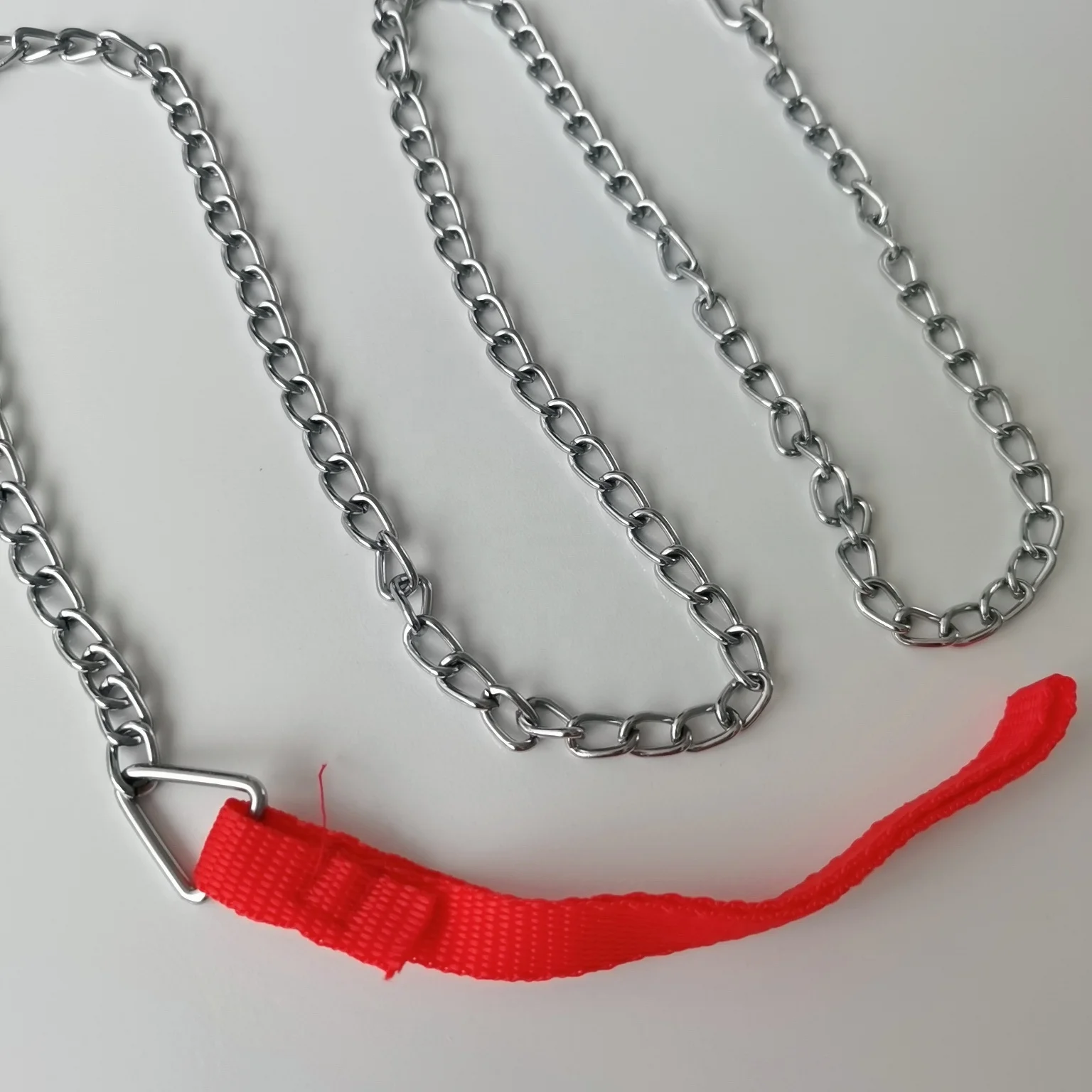 1.6MM 2MM 2.5MM 3MM 3.5MM 4MM Chrome Plated Animal Dog Link Chain With Nylon PVC Handle