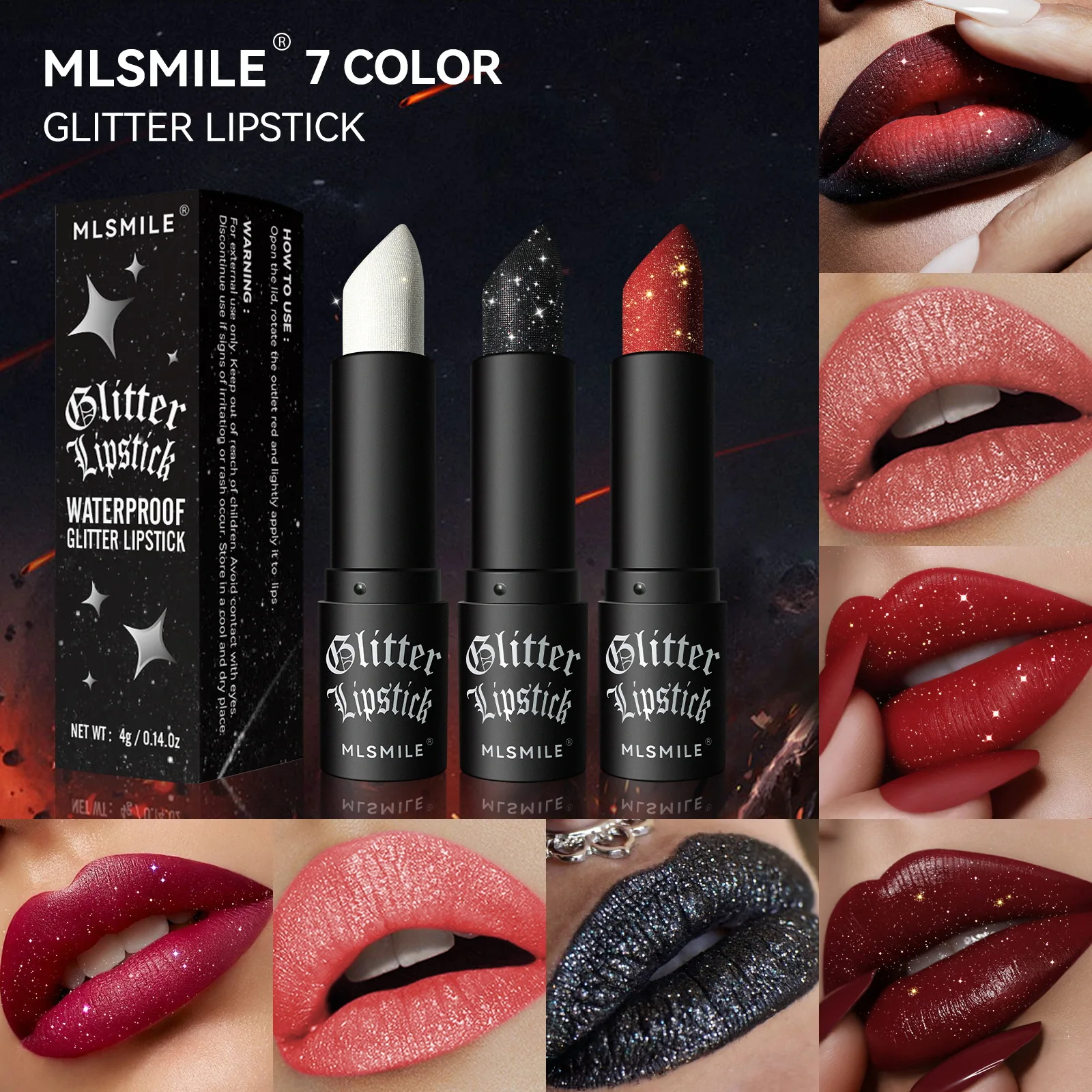 Lasting organic Halloween Pearlescent Lipstick Matte Non Stick Cup Moisturizing Lip Balm Glitter Lipsticks