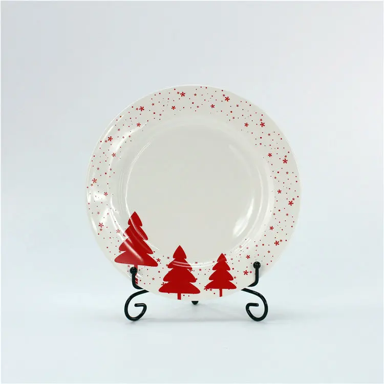 Home Party Used Christmas Tree And Snowflake Printing Plate For Dinner