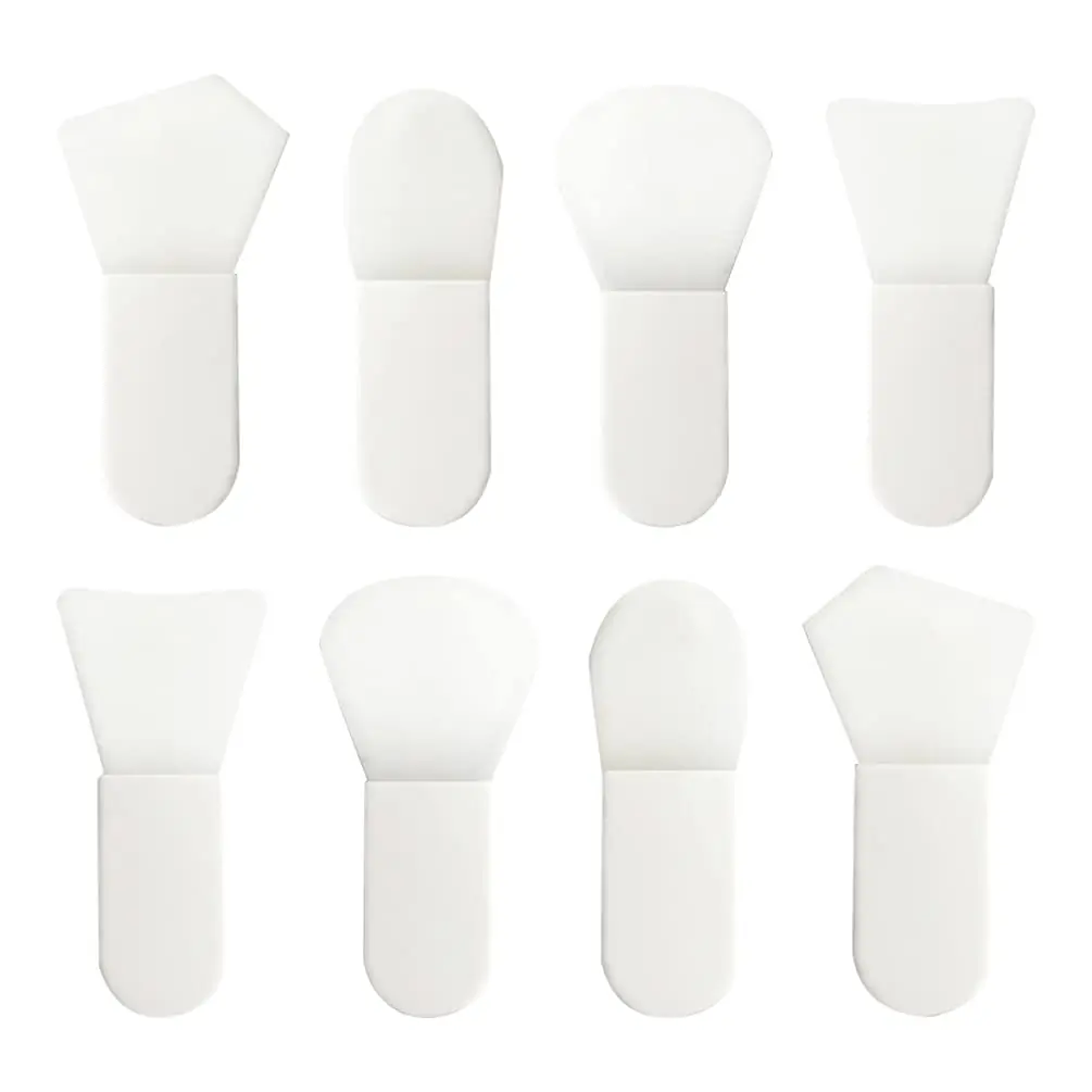 Mini Silicone Fan and Flat Brush Makeup Spatula Scraper for Foundation Eyeliner Blusher Face Masking Applicator Custom Logo