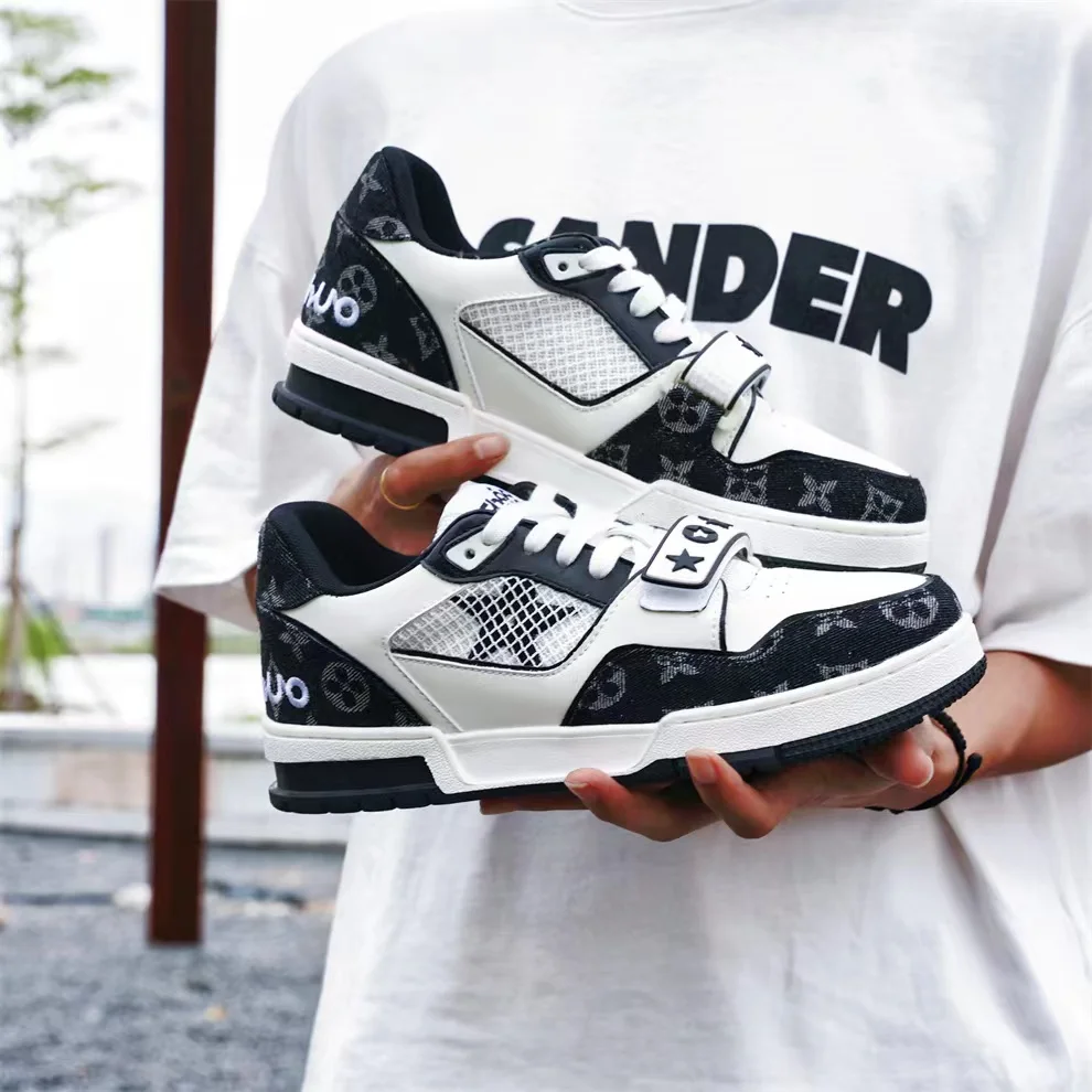 2023 черно-белые осенне-зимние новые высококачественные модные туфли 1:1 с логотипом для мужчин и