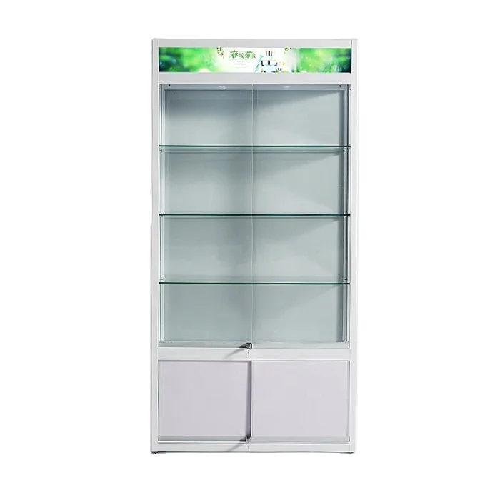 Wall display cabinets for collectibles/boutique store fixtures glass shelves/salon retail display case