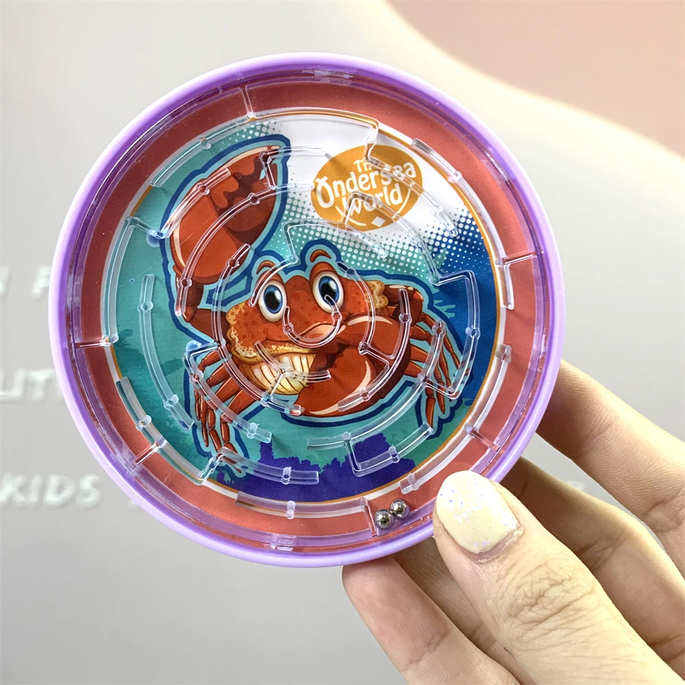 Portable Cheap Ocean World Plastic Balance Labyrinth Toy Palm Mini Ball Maze Game For Children