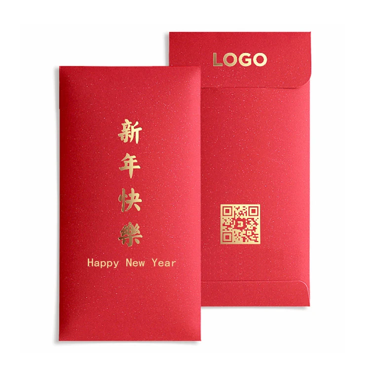 2021 wholesale custom printed wedding red packaging envelopes chinese new year red packets with logo