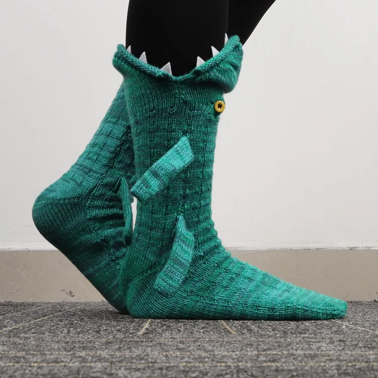 High Quality 3D Animal Knit Socks Novelty Crocodile Floor Socks Christmas Creative Shark Chameleon Socks