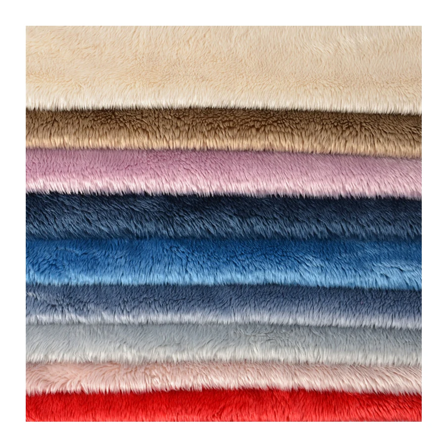 Multi Colored Pink Blue 100% Polyester Soft Velvet Plush Fabrics For Toys