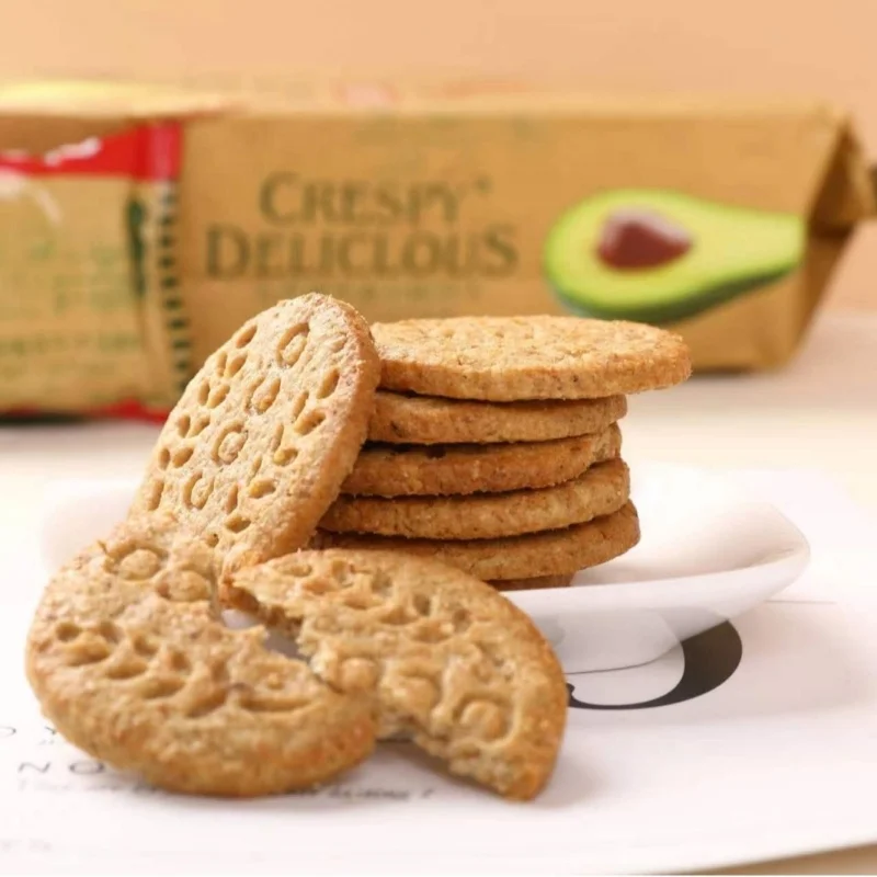 High Dietary Fiber Sugar-free Original Avocado Flavor Oatmeal Biscuits Multigrain Cookies Exotic Snacks 240g