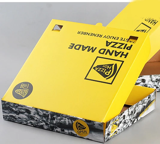 
Изготовленная на заказ небольшая жесткая складная коробка из переработанной крафт-бумаги для пиццы, фаст-фуда 
