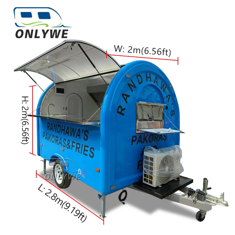 Small mobile kitchen churros taco pizza deep fryer fast food trailer fully equipped food trucks supplies for sale in germany