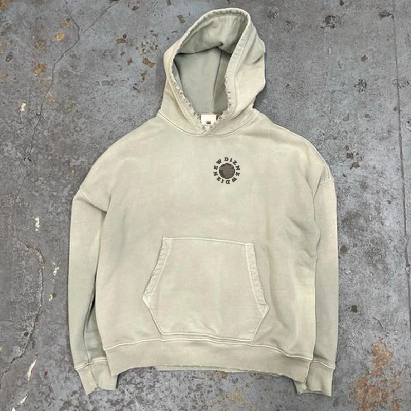 DiZNEW hoodies Custom oversized retro wash old 450 gsm hoodie with your logo