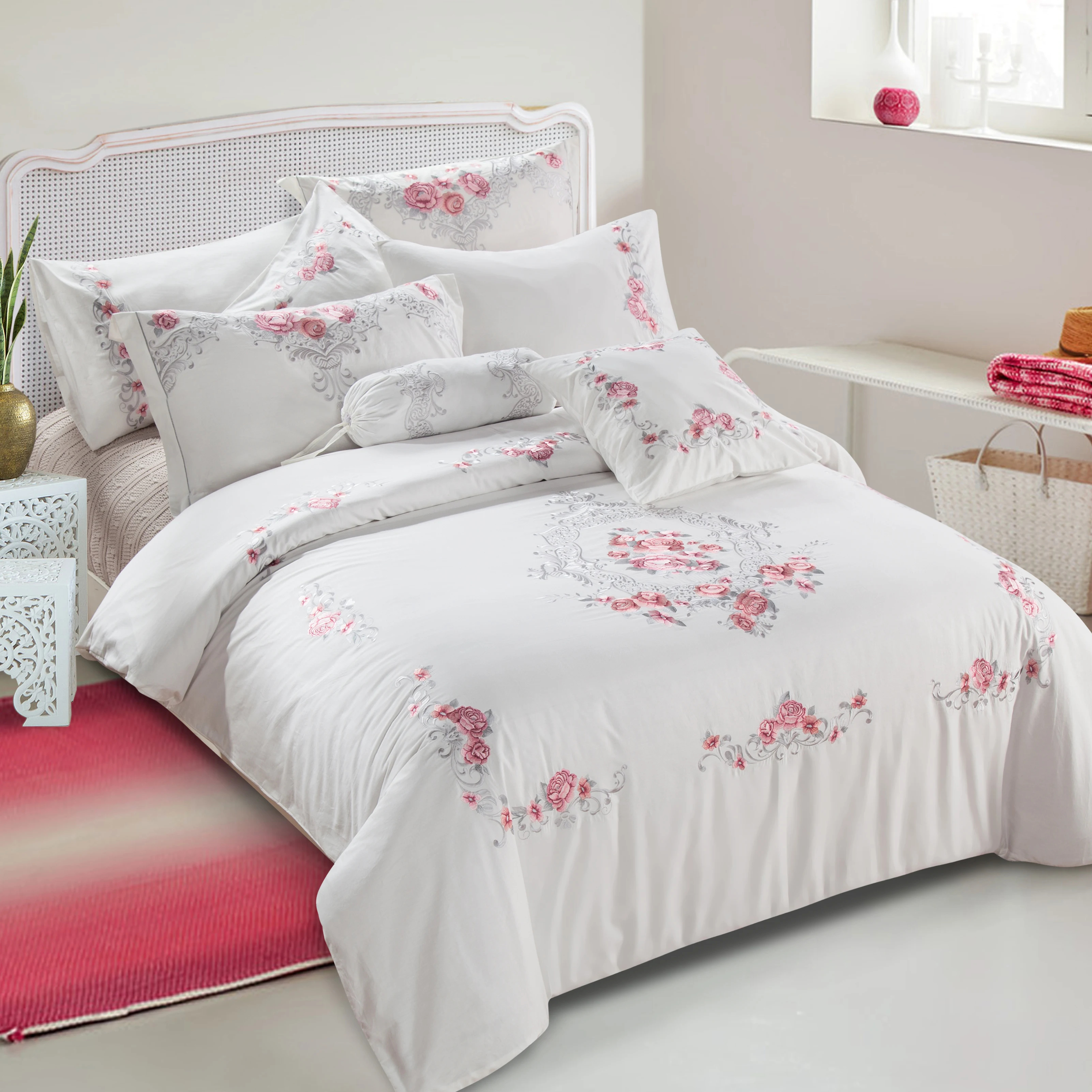 KOSMOS Bedding Embroidery Home Wholesale Microfiber Comforter Set